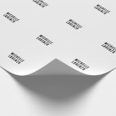 Papier Cadeau Professionnel Moderne Simple Nom Uni Noir Blanc (Coin)
