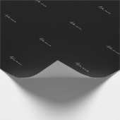 Papier Cadeau Professionnel noir ajouter votre nom écriture manu (Coin)