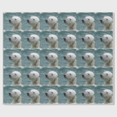 Papier Cadeau Profil d'ours blanc (Plat)