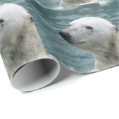 Papier Cadeau Profil d'ours blanc (Coin rond)