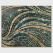 Papier Cadeau Profil onduleux de marbre vert (Plat)