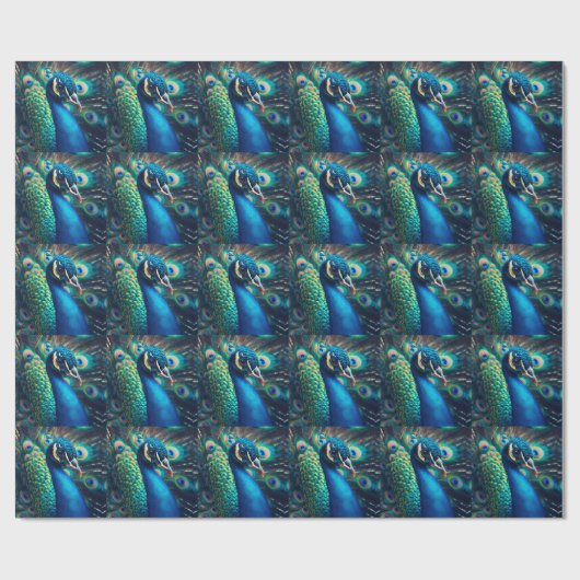 Papier Cadeau Profil Peacock (Plat)