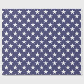 Papier Cadeau Profil sous convention astérisque blanc de marine (Plat)