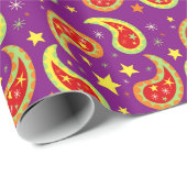 Papier Cadeau Profil sous convention astérisque jaune rouge (Coin rond)