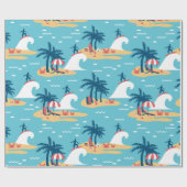 Papier Cadeau Profitez de Blue Surfing dessin (Plat)