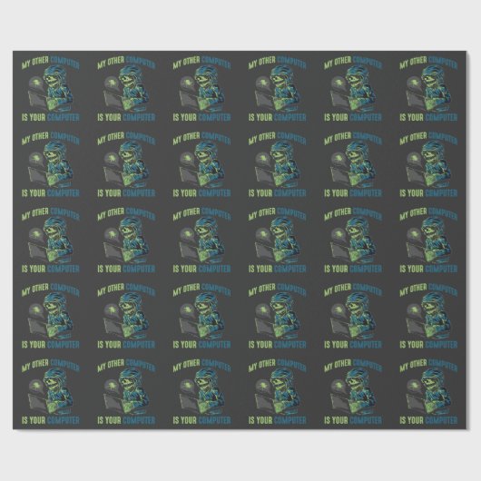 Papier Cadeau Programmateur d'administration d'ordinateur Cyber  (Plat)