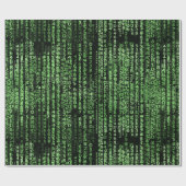 Papier Cadeau Programme d'ordinateur Matrix Motif de données thè (Plat)