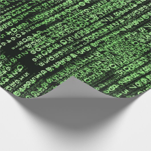 Papier Cadeau Programme d'ordinateur Matrix Motif de données thè (Coin)