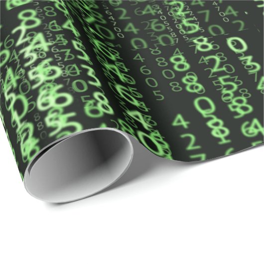 Papier Cadeau Programme d'ordinateur Matrix Motif de données thè (Coin rond)