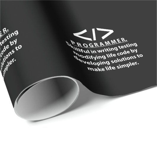 Papier Cadeau Programmeur développeur de codage programmeur (Coin rond)