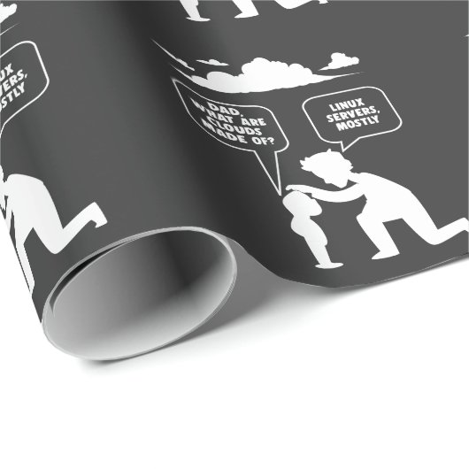 Papier Cadeau Programmeur informatique développeur Linux Nerd (Coin rond)