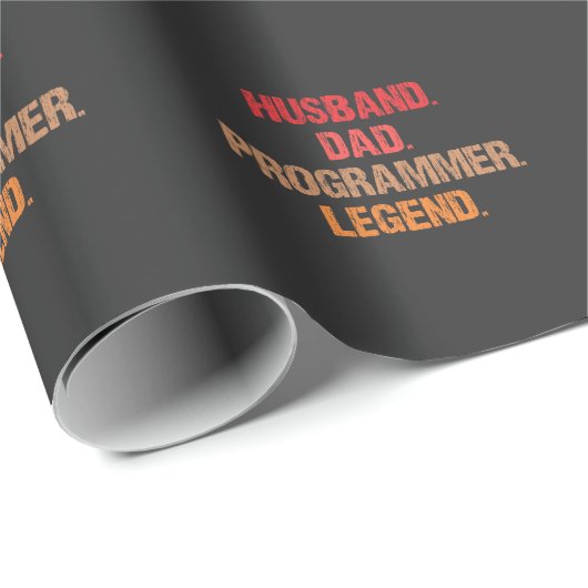 Papier Cadeau Programmeur Papa IT Nerd Admin Coder père ordinate (Coin rond)