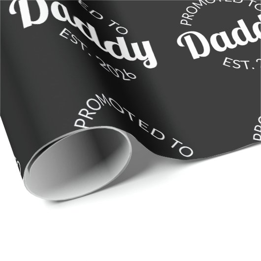 Papier Cadeau Promu À Daddy Est. 2026 I (Coin rond)