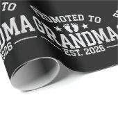 Papier Cadeau Promue grand-mère dès 2026 Grands-parents Bébé (Coin rond)