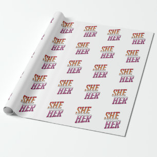 Papier Cadeau Pronoms lesbiens Elle La