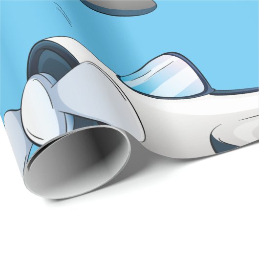 Papier Cadeau Propeller Plane (Coin rond)