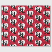 Papier Cadeau Proposition cardiaque Silhouette rouge (Plat)