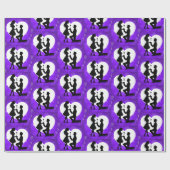 Papier Cadeau Proposition de cœur silhouette violette (Plat)