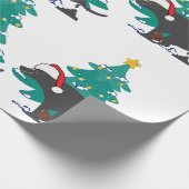 Papier Cadeau Prouver le chien sous l'arbre de Noël (Coin)