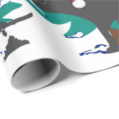 Papier Cadeau Prouver le chien sous l'arbre de Noël (Coin rond)