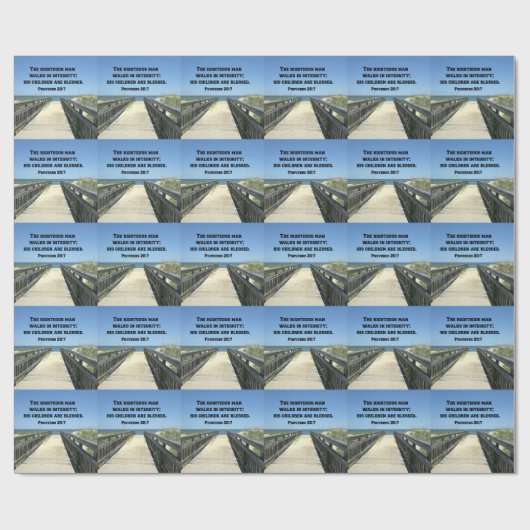 Papier Cadeau Proverbes 20:7 Le juste marche dans l'intégrité (Plat)