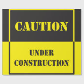 PAPIER CADEAU PRUDENCE SOUS SIGNE DE CONSTRUCTION (Plat)