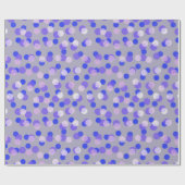 Papier Cadeau prune bleu et points violets (Plat)