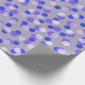 Papier Cadeau prune bleu et points violets (Coin)