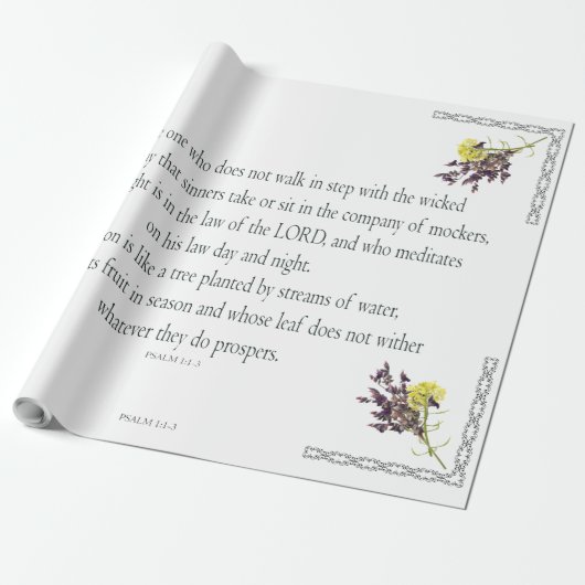 Papier Cadeau PSAUM 1:1-3 Botanic design, (Déroulé)