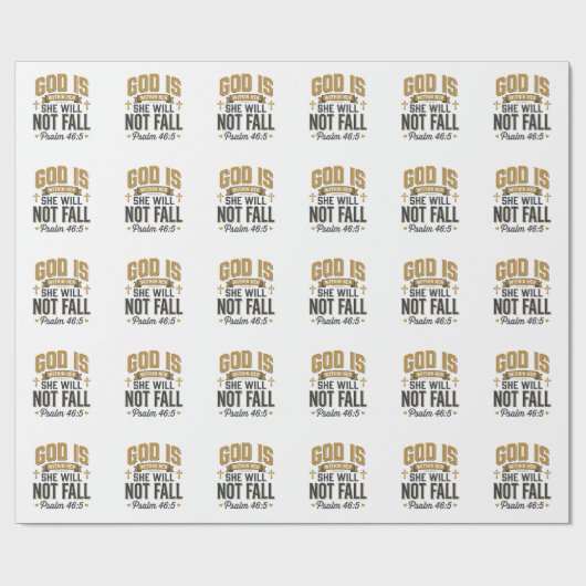 Papier Cadeau Psaume 46_5 Typographie chrétienne Vector (Plat)