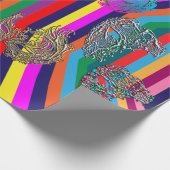 Papier Cadeau Psychédélique Mardi Gras Filigree Masques art (Coin)
