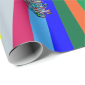 Papier Cadeau Psychédélique Mardi Gras Filigree Masques art (Coin rond)