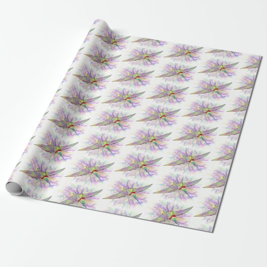 Papier Cadeau Ptérodactyle Santa Noël Dinosaure de Noël (Déroulé)