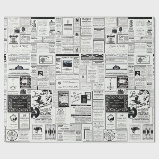 Papier Cadeau Publicité rétro classique (Plat)