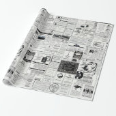 Papier Cadeau Publicité rétro classique (Déroulé)