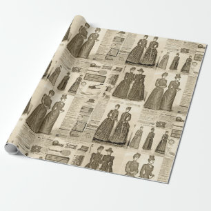 Papier Cadeau Publicité vintage dans les journaux Carrelage rust