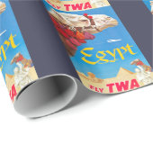 Papier Cadeau Publicité vintage Egypt Air Travel (Coin rond)