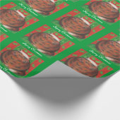 Papier Cadeau Pud de Noël 'Joyeux Noël vert (Coin)