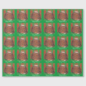 Papier Cadeau Pud de Noël 'Joyeux Noël vert (Plat)