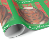 Papier Cadeau Pud de Noël 'Joyeux Noël vert (Coin rond)
