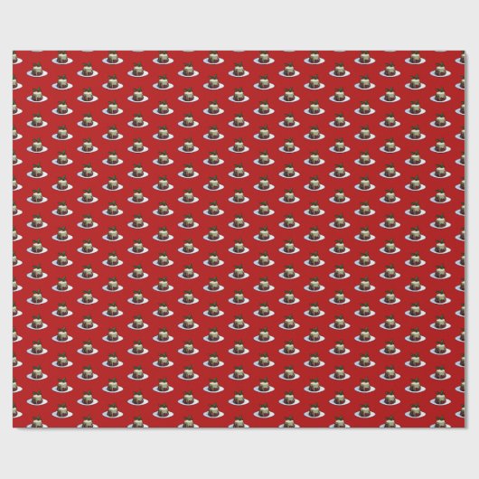 Papier Cadeau Pudding De Noël Avec Motif D'Art Holly Pixel (Plat)