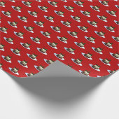 Papier Cadeau Pudding De Noël Avec Motif D'Art Holly Pixel (Coin)