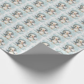 Papier Cadeau Puffin Cute Baby Pastel Motif d'aquarelle (Coin)