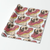 Papier Cadeau Pug dans beignet (Déroulé)