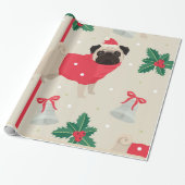 Papier Cadeau Pug de Christmas (Déroulé)