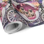 Papier Cadeau Pug Dog Valentine's Day (Coin rond)