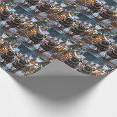 Papier Cadeau Pug Dogs Christmas Snow Holiday (Coin)