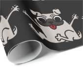 Papier Cadeau Pug heureux (Coin rond)