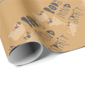 Papier Cadeau Pugs de yoga (Coin rond)