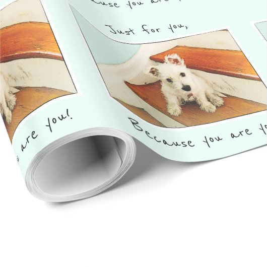 Papier Cadeau Puisque vous êtes vous, chiot de Westie sur (Coin rond)